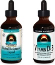 Source Naturals Liquid Supplements, Herbal Direniş ve 2000 iu Vitamin D-3-4 oz Şişeler