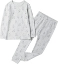 Owlivia 100% Organik Pamuk Bebek Long Pajama Setleri, Toddler Boy Girl 2Piece Sleepwear