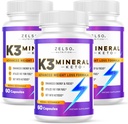 ZELSO (3 Pack) K3 Mineral Ağırlık Kadınlar ve Erkekler için Pilleri Yitirir, K3 Mineral Pills - K3 Salt Mineral, Vitamin + K3 Capsules Supplement for Keto Kilo Kaybı - 3 Ay Supply