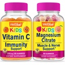 WellYeah Vitamin C Kids + Magnesium Citrate Kids, Gummies Bundle - Great Tasting, Vitamin Supplement, Gluten Free, GMO Free, Chewable Gummy