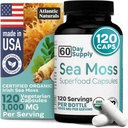 Atlantic Naturals Sea Moss Capsules with Moringa, Ashwagandha, Black Seed Oil, Ginger & Laurel – Atlantic Sea Moss Supplements for Men and Women – for Daily Energy & Wellness Toplantıları için – Sayı 120