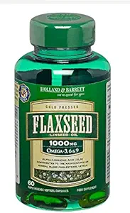 Holland & Barrett Vegetarian Flaxseed Linseed Oil 60 Capsules1000 mg/Omega-3,6&9