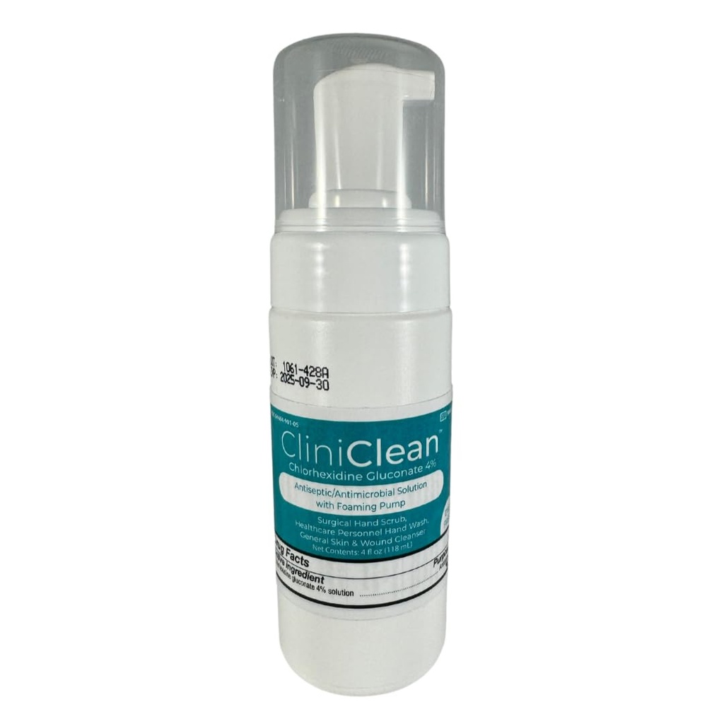 Versatile, Antiseptic Solution, Chlorhexidine Gluconate 4% (CHG), Odorless, Dye-free, Hasta Pre-Op Prep, Kişisel El Yıkama, Hand Scrub (4oz. Foam-Pump) (1 Şişe)