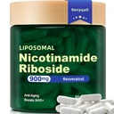 Renyqat NAD+ Supplement - Liposomal Nicotinamid Riboside - Anti-Aging, Enerji, Focus - 80 Capsules (1B)