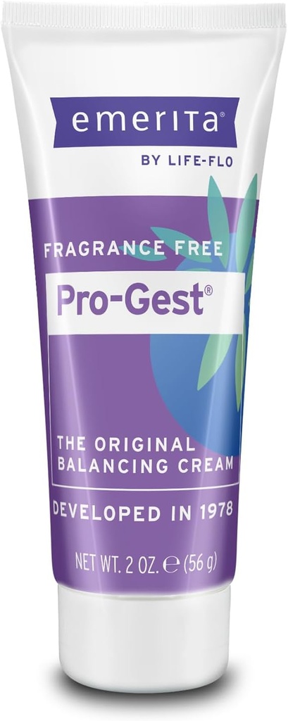 Emerita by Life-flo Pro-Gest Balancing Cream - Kadınlar için Progesterone Krem - Orijinal Balancing Cream with USP Progesterone from Wild Yam, Fragrance Free, Made Without Parabens, 60-Day Garanti, 2oz
