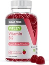 Yetişkinler ve Gençler için Viteey Vitamin B12 Gummies, Sugar Free - Enerji için İyi, Metabolism, Doğal Enerji Desteği - Vegan, Gelatin Free, Gluten Free, GMO Free - Chewable Strawberry Flavored