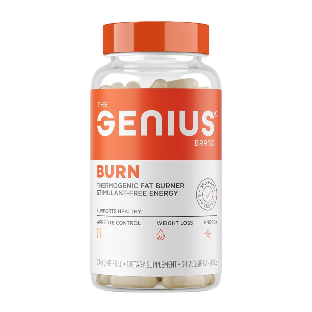 Genius Thermogenic Fat Burner, 60 Diyet Veggie Pills - Kilo kaybı ve Metabolism Supplement, Appetite Suppressant & Enerji ATM - Caffeine-Free Nootropic Focus & Brain Boost - Ashwagandha & TeaCrine