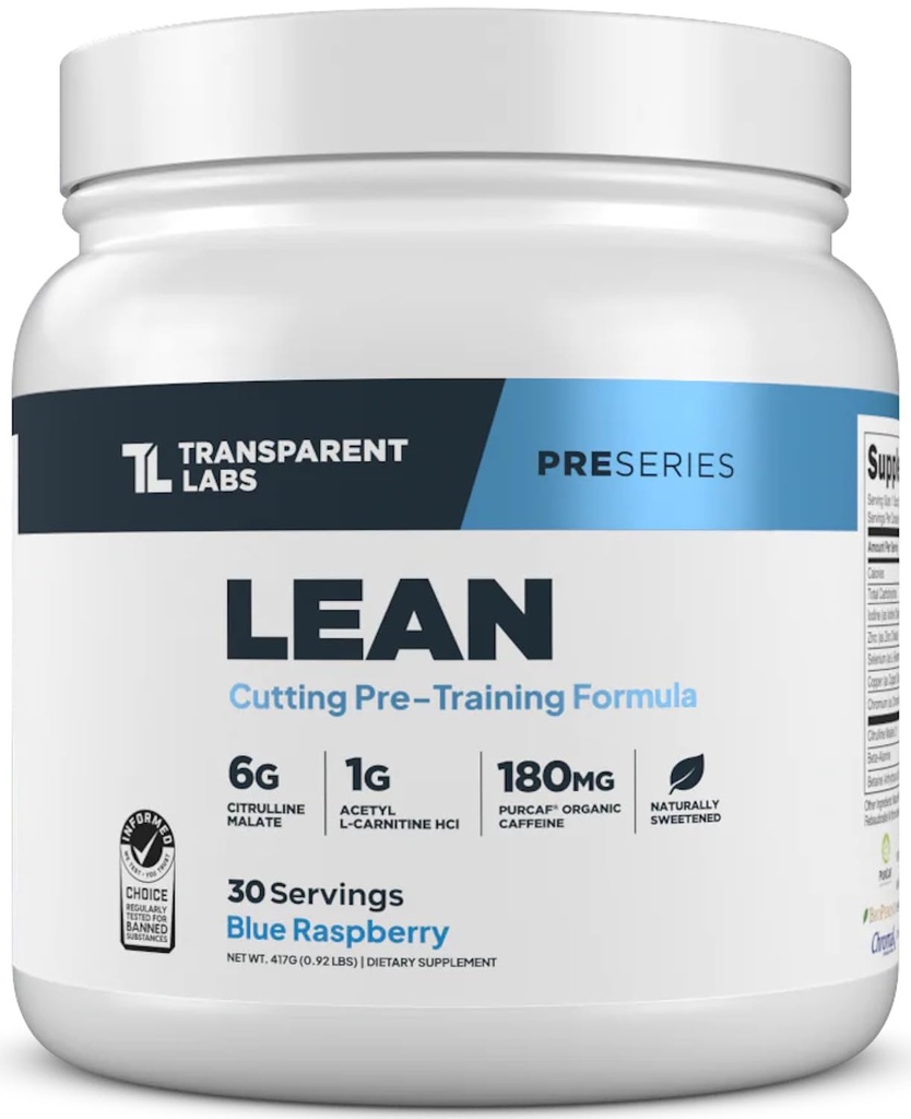 Gap Labs Lean Pre-Workout - Body Recompos Pre Workout for Men and Women with Acetyl L-Carnitine, Beta Alanine Toz, & PurCaf Organik Caffeine Toz - 30 Hizmet