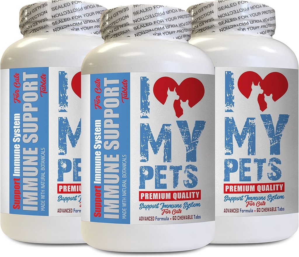 ΑΓΑΠΩ ΤΟ PETS LLC Immune System Booster για γάτες - CAT Immune Support - Booster - Healthy Supplement - Milk Thittle Cats - 180 Treats (3 Μπουκάλια)