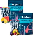 DripDrop Hydration - Electrolyte Toz Paketleri - Watermelon, Berry, Lemon, Orange, Meyveli, Grape, Strawberry Lemonade, Cherry - 32 Kont Count Count
