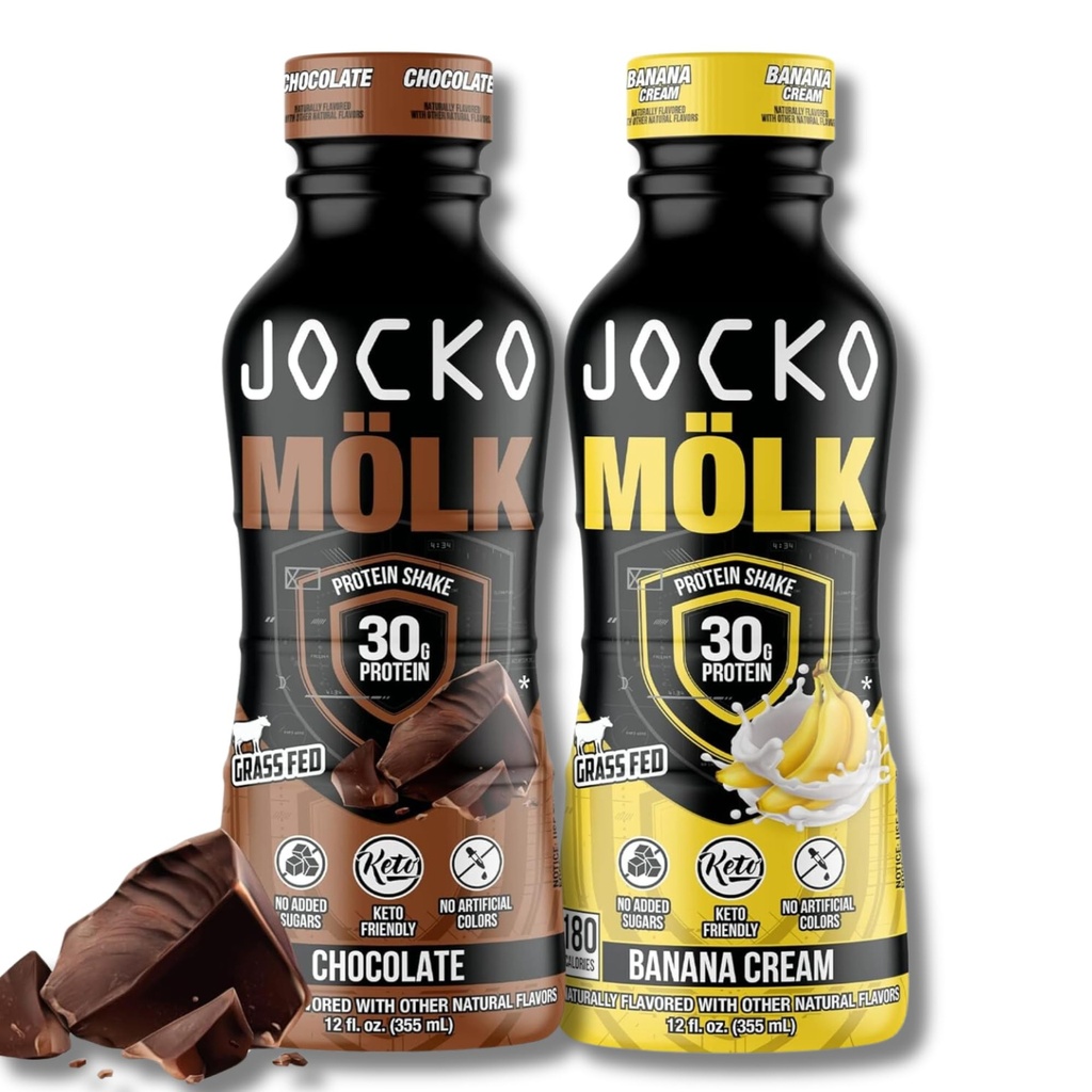 Jocko Καύσιμο Mölk Πρωτεΐνη ETA Ανακινεί Bundle - Σοκολάτα & Μπανάνα Κρέμα (24 Pack Σύνολο)