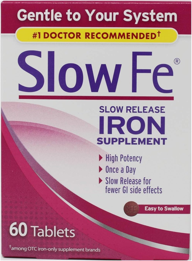 Slow Fe, High Potency Iron 45 mg, Slow release - 60 Tablet - 2 Paket