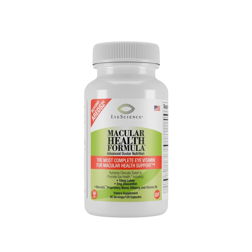 Eye Science Macular Health Beyond AREDS2 Formula, Advanced Ocular Vitamin - Lutein, Zeaxanthin, Bilberry ve B6 (60 Day Supply)