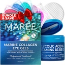 MAREE Skincare Sche - Eye Gels, Face Polish - Under Eye Gels for Puffy Eyes & Dark Circles - Glycolic Acid Peel Pads - Marine Collagen & Hyaluronic Acid - Salicylic Acid & E, B3, B5