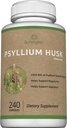 Premium συμπλήρωμα ινών Psyllium Husk 1450mg, 240 κάψουλες