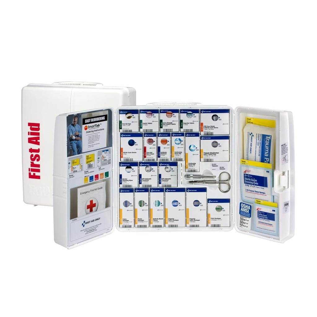 Πρώτες βοήθειες μόνο 1000-FAE-0103 SmartCompliance 50-Person OSHA Compliant Kit πρώτων βοηθειών για τις επιχειρήσεις, μεγάλο πλαστικό υπουργικό συμβούλιο πρώτων βοηθειών με φάρμακα, 245 κομμάτια
