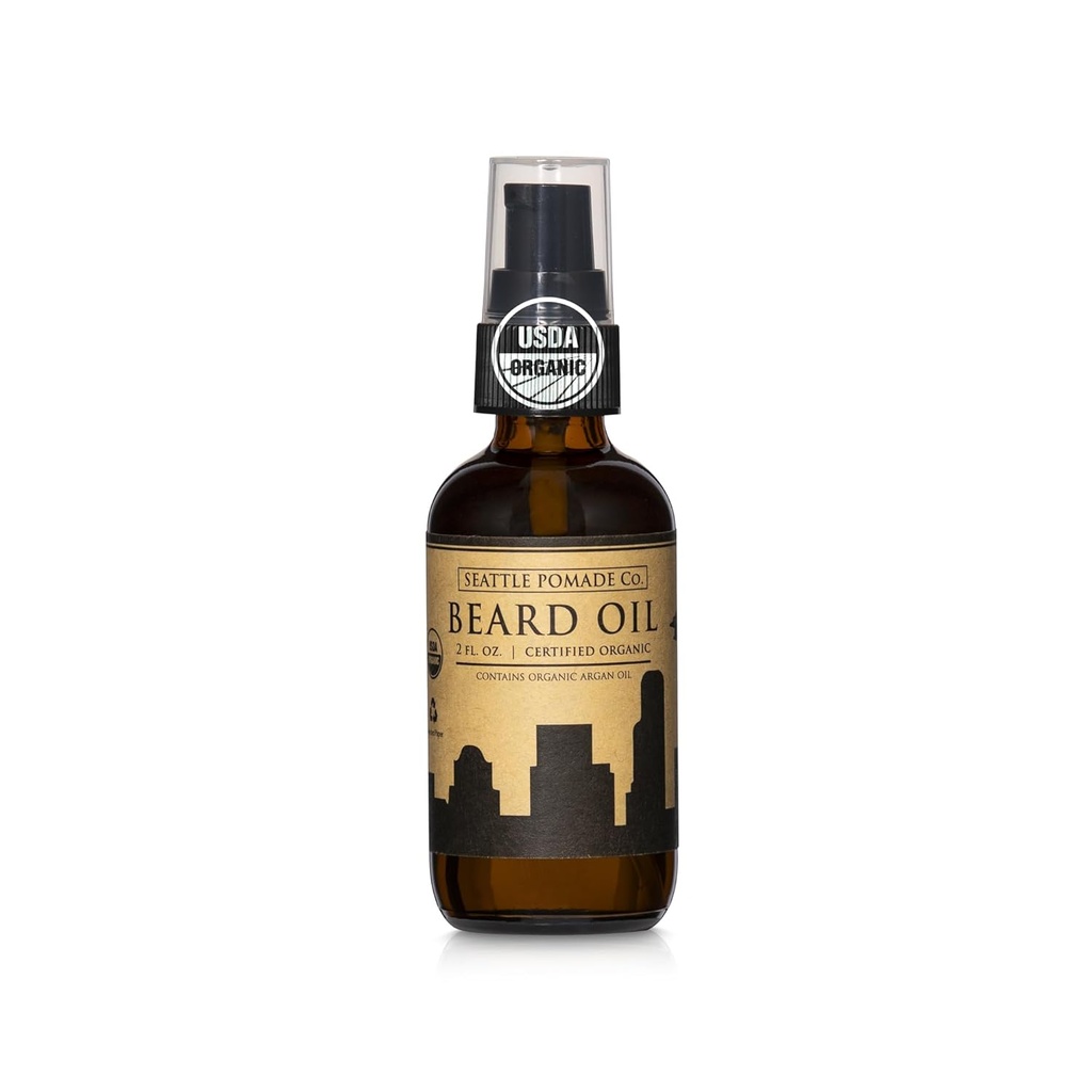 Seattle Pomade Co., Erkekler için Organik Ayıd Petrolünü Onayladı, Yumuşak ve Itch Ücretsiz Yüz Saç, Argan ve Castor Oil için Büyümeyi Destekliyor. Küresel olarak kaynaklanmış sertifikalı organik malzemeler.