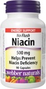 Webber Naturals No Flush Niacin Vitamin B3 Capsule, 500 mg 90 Count
