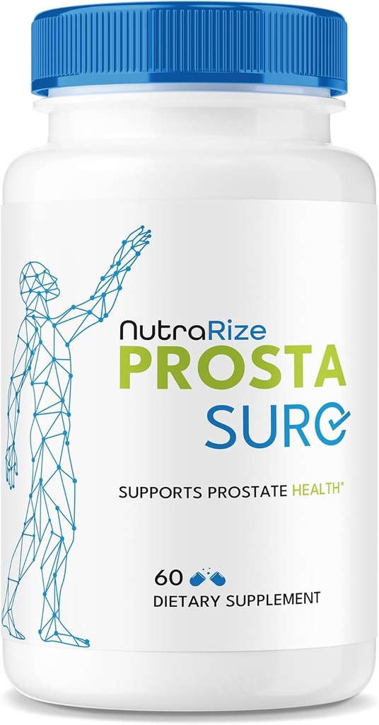 NutraRize Prostasure Capsules - Resmi Prosta Sure Pills for Prostate Heath, All Natural Support Formula for More Control & General Well-Being, Pastillas Review (60 Capsules)