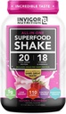 INVIGOR8 Superfood Grass Fed Whey Protein Isolate Shake Φυσικό χωρίς γλουτένη φράουλα και μη ΓΤΟ Αντικατάσταση γεύματος με προβιοτικά και Ωμέγα 3 (645g)