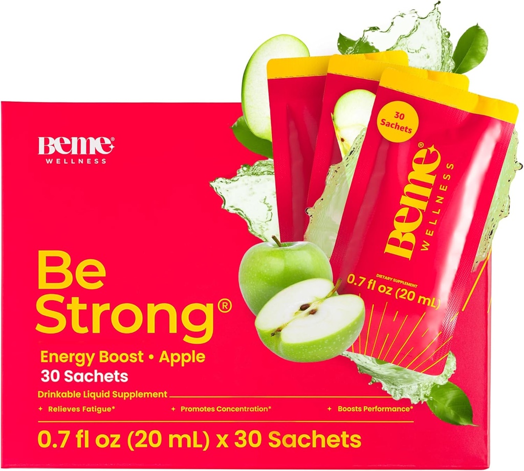 BeMe Vitamin B12 Sıvı Shot, BeStrong - Vitamin B 12 İçilebilir Sıvı Supplement Destekler Enerji Boost, Focus, & Concentration - Guarana, Taurin, & Collagen Supplements Promosyonlar (30 Sachets)