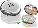 Seyahat Pill Organizer,Portable Pill Box,Moisture Kanıt Pill Case, Daily Small Pill Container to Hold Vitamins Fish Oil, for Pocket or Purse Pill Box Dekoratif Metal Tıp Organizer