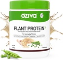 OZiva Organik Bitki Protein Toz | 500 Gm | (30g Vegan Protein - Pea Protein a, Brown Rice Protein & Quinoa, Soy Free) for Everyday Fitness, Boosts Immunity, Unflavored (1.1 lb)