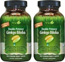 Irwin Naturals Double-Potency Ginkgo Biloba – 60 Liquid Soft-Gels – Υποστήριξη εγκεφάλου, εστίασης και κυκλοφορίας - 2 Pack