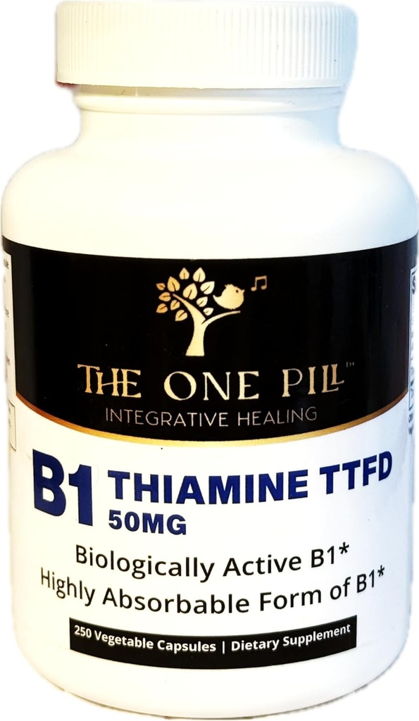 B1 Thiamine TTFD, Thiamine Tetrahidrfurfuryl Disulfide, 50 mg-250Capsules,Vegan,Non GMO, Yapay Ekstralar veya Kökler.
