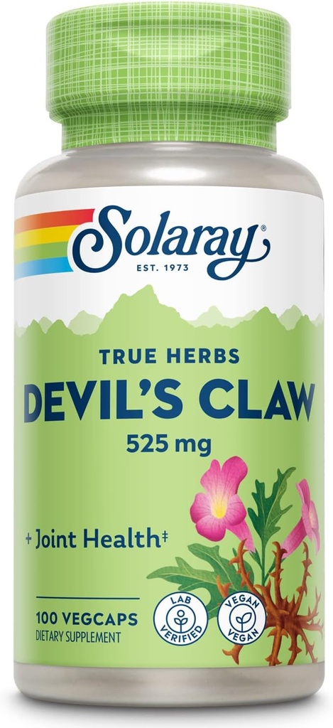 SOLARAY Devils Claw Root 525 mg | Non-GMO, Vegan & Lab Doğrulandı | 100 VegCaps
