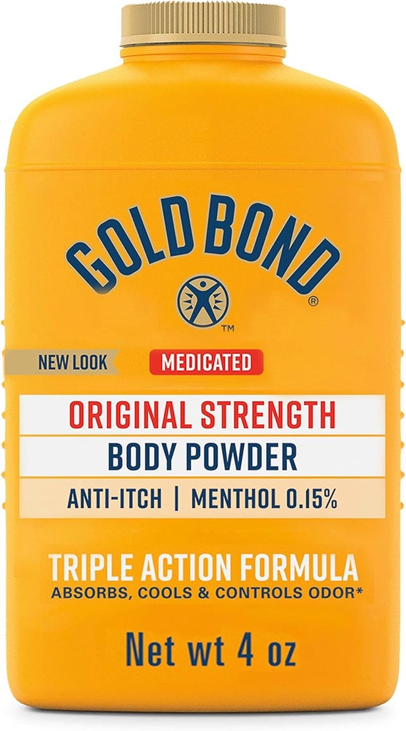 Gold Bond Medicated Original Strength Body Toz, 4 oz., Talc-Free, Anti-Itch, Absorbs & Cools