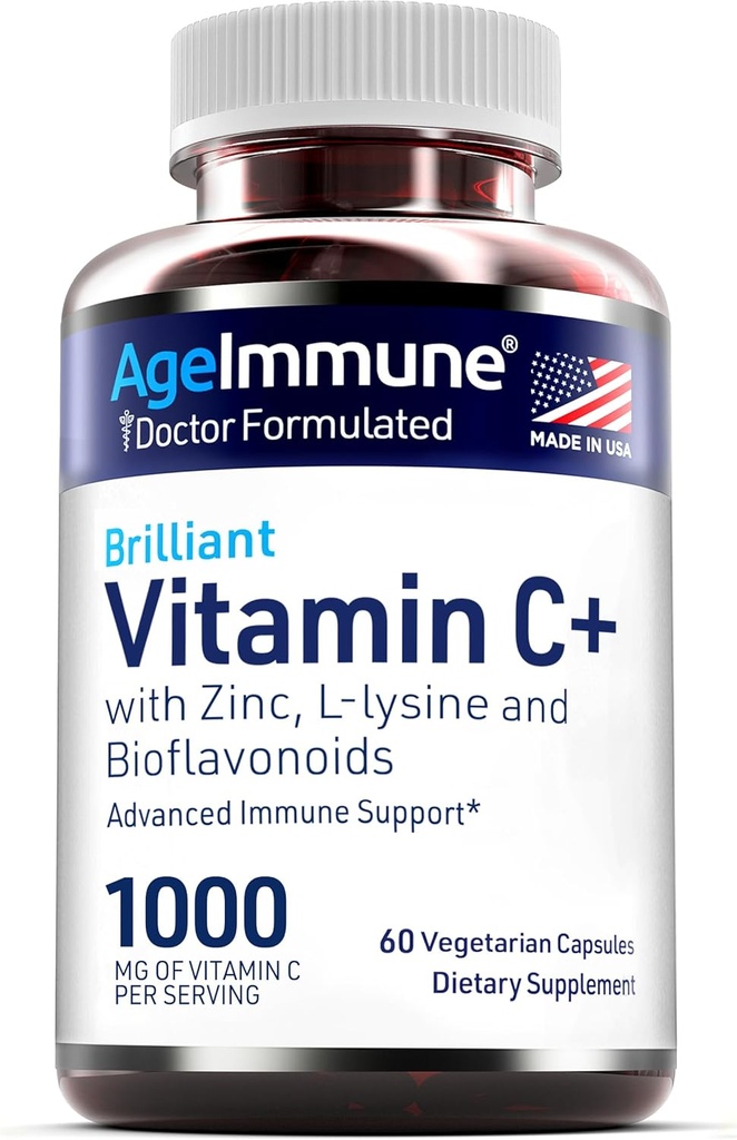 Βιταμίνη C 1000mg Σύμπλεγμα με L-λυσίνη 500mg, Ψευδάργυρος 12mg, Βιοφλαβονοειδή 300mg.