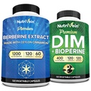 Nutrivein Premium DIM & Berberine Supplement Sche: High-Abxia Berberine & DIM Supplement with Bioperine - for Hormonal Balance, Digestive Regularity, Metabolism, & Wellness General Wellness