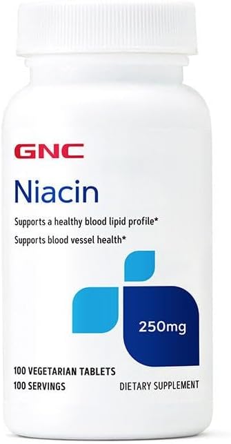 GNC Niacin 250 mg, Kan Gemi Sağlığı, 100 Vejetaryen Tabletler
