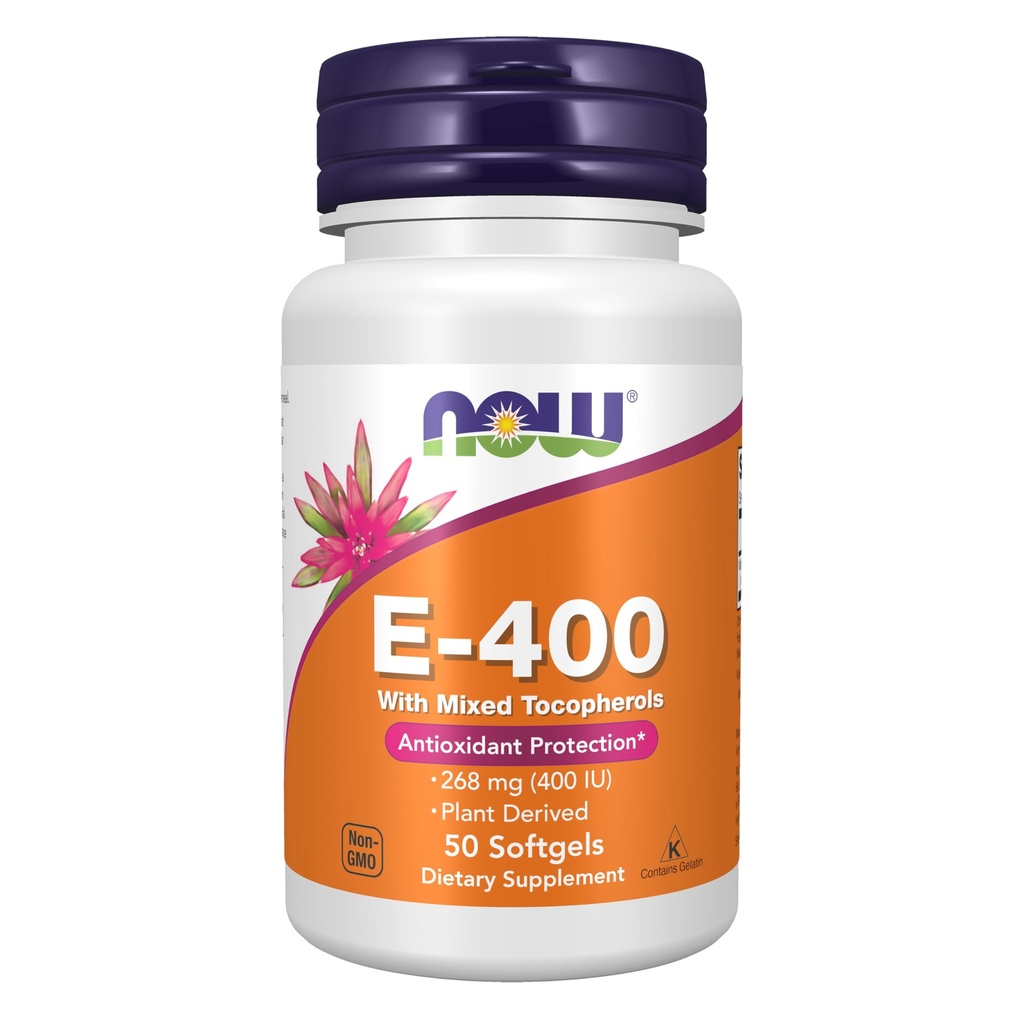 Şimdi Gıdalar Tamamlar, Vitamin E-400 İ Karma Tocopherols, Antioksi Koruma*, 50 Softgels