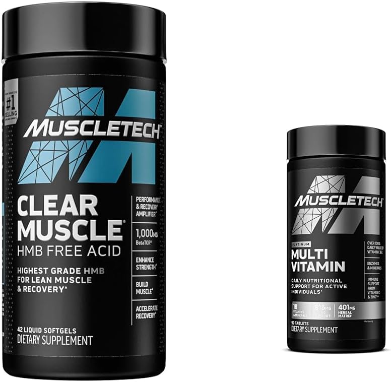 KasTech Clear Muscle Post Workout Recovery | Erkek ve Kadın ve Platinum Immune Support 18 Vitamins