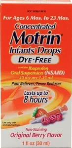 Motrin Pain Reliever/Fever Reducer Βρέφη' Drops Συμπυκνωμένο Dye-Free Berry Flavor (Pack of 2) by Motrin