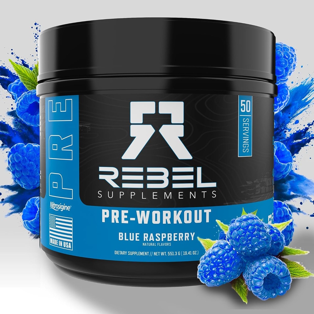 Rebel Συμπληρώματα TM Blue Razz Φορτωμένο Προ προπόνησης 