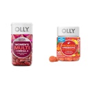 OLLY Ultra Women's Multi Softgels & Probiyotik + Prebiyotik Gummy, Digestive Support and Gut Health, 500 Milyon CFUs, Fiber, Yetişkin Chewable Supplement for Men and Women, Peach, 30 Day Supply - 30 Count