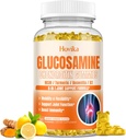 Glucosamine Chondroitin MSM Gummies 1500 mg - Turmeric, Boswellia, Vitamin D3, Hyaluronic Asit, Antioksi, Immune Support for Yetişkinler, Men & Women Vegan, 60 Gummies