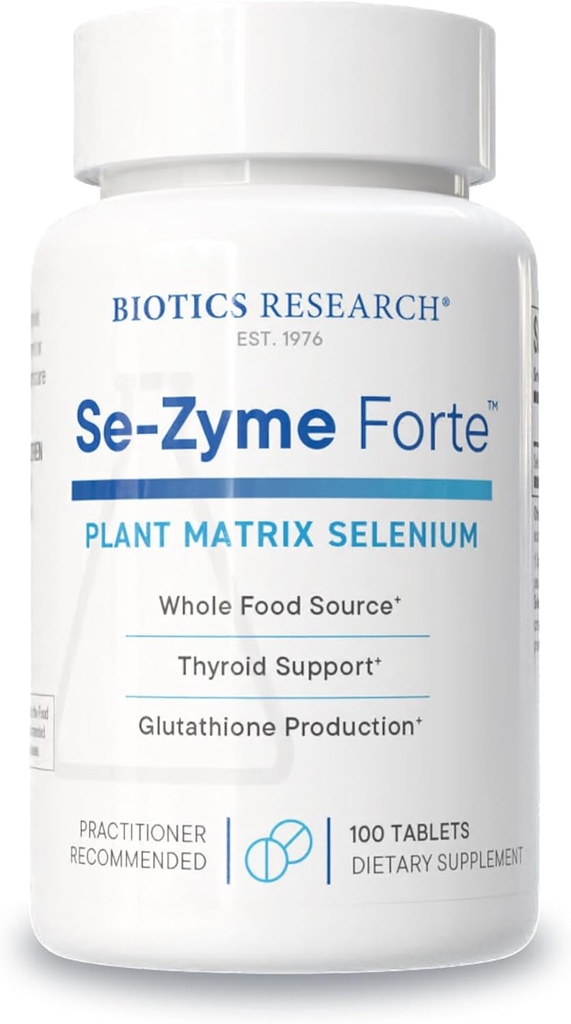 Biotics Research Se-Zyme ForteTM – Tüm Gıda Selenyum Kaynağı, Tiroid Gland Fonksiyonları, DNA Üretimi, Bilişsel Sağlık, Potent Antioksi, 100 Tablet