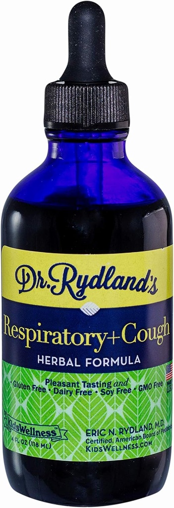 Dr. Rydland'ın Herbal Supplement | KidsEness tarafından oluşturulan | Bebeklerin Yetişkinlere Güvenli ve Etkili | Respiratory & Cough | Relieves Kronik Cough, Cold and Flu Belirtileri | 4 Ounce Şişe