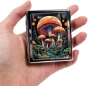 8-Compartment Pill Box Organizer Portatif ve Şık Tıp Davası, İlaç için Versatile Storage - Ideal Travel Accessory & Unique Hediye Fikir (Enchanted Mushroom Forest)