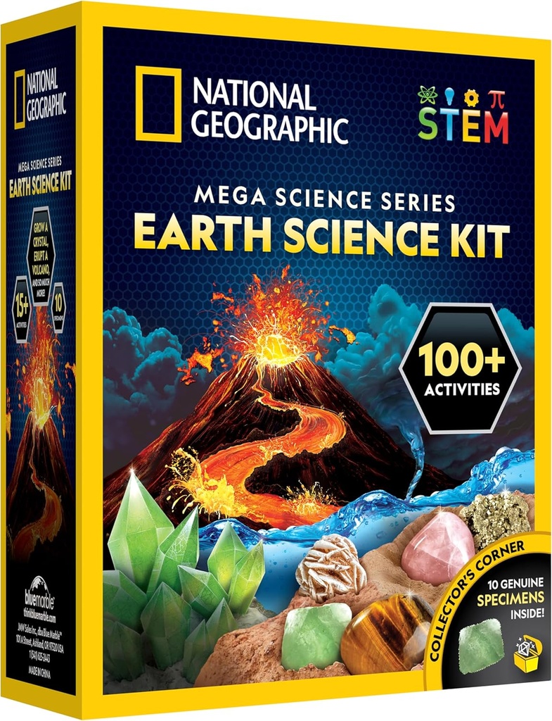 National Geographic STEM Science Kit - 15+ Deneyler, Kristal Büyü, Volcano Kit, Dig Kits & Gemstones for Kids - Exclusive