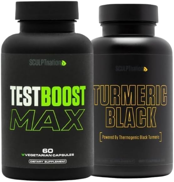 Sculpt Nation by V Shred Test Boost Max and Turmeric Black Bundle