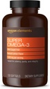 Στοιχεία Super Omega-3, EPA & DHA Ωμέγα-3 λιπαρά οξέα (1280 mg ανά Σερβίρισμα, 2 Softgels), Φυσικό άρωμα λεμονιού, 120 μέτρα (Η συσκευασία μπορεί να διαφέρει)