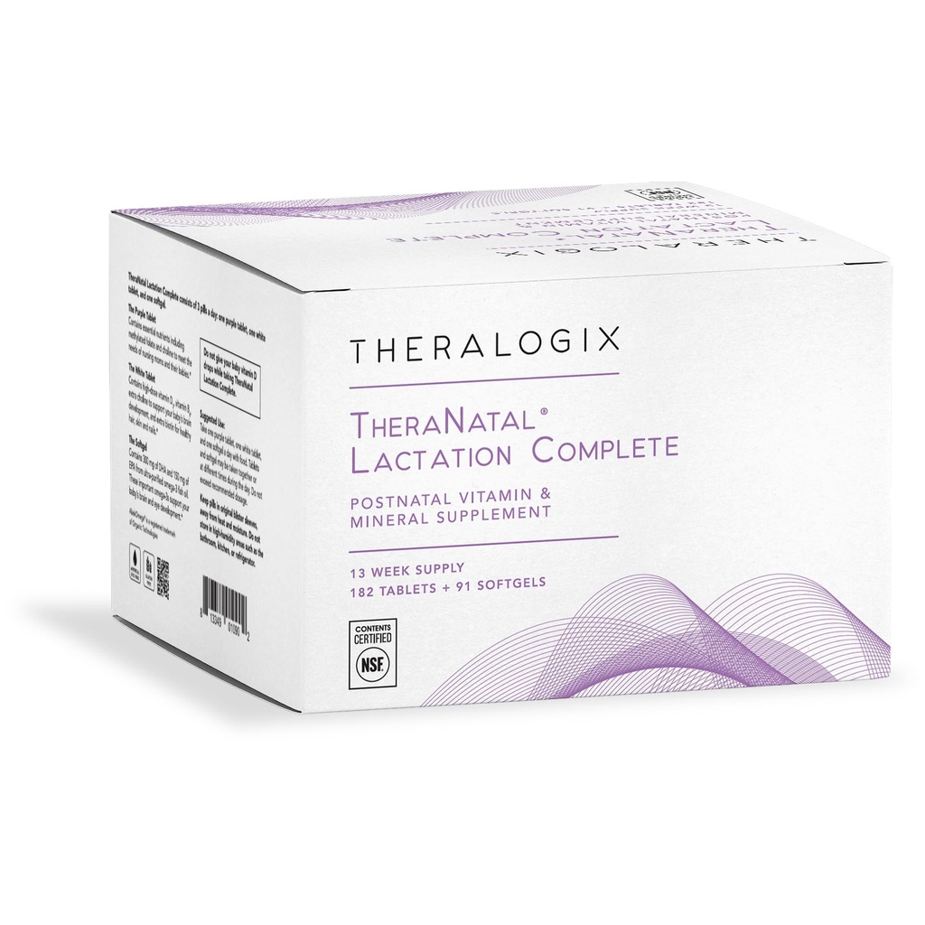 Theralogix TheraNatal Lactation Complete Postnatal Vitamin Supplement - 13-Week Supply - Kadın için Emzirme Supplement - NSF sertifikalı - 182 Tablet & 91 Softgels