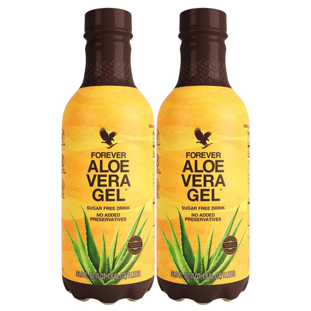 Sonsuz Yaşam - Sonsuza dek Aloe Vera Gel - 99.7% Saf İç Broşür Aloe Vera Juice - Preservative-Free - 33.8 fl oz (Pack of 2)