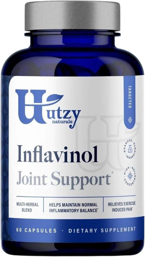 Utzy Naturals Inflavinol | Ortak Destek Tamam | Ginger, Devils Claw (rpagosides ile), Boswellia serrata ( Casperome®) & Rosemary (as AquaROX®) | Flavono