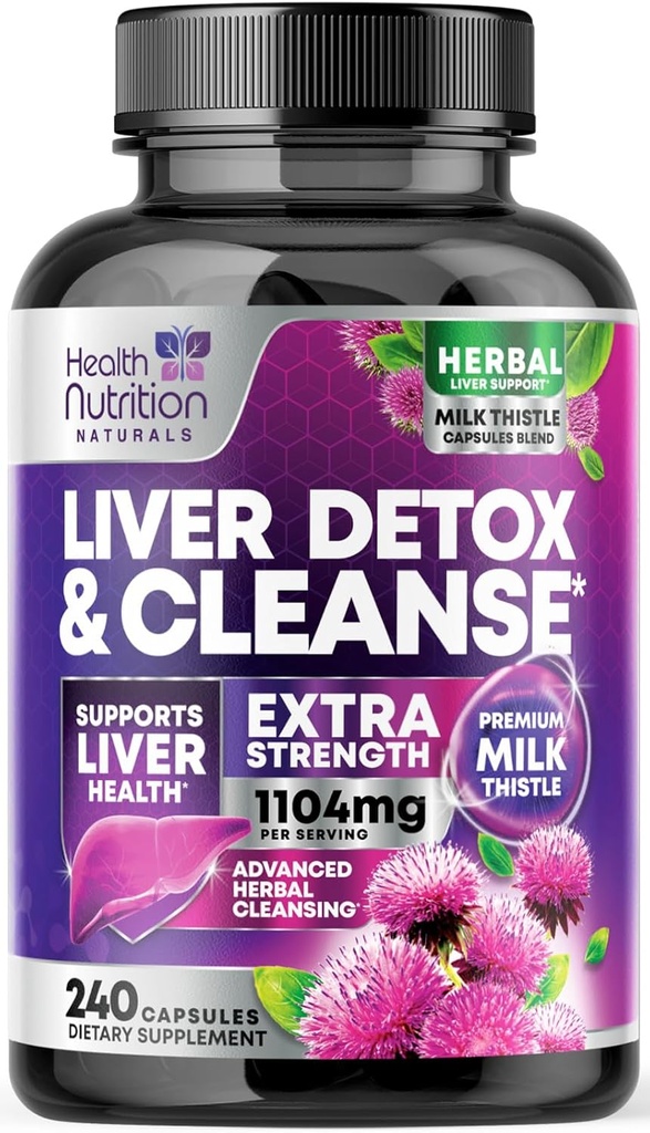Gentle Liver Cleanse Detox & Repair Formula - Σύνθετη συμπλήρωμα υποστήριξης ήπατος με Silymarin Milk Thistle, Dandelion Root, Artichoke Extract, Turmeric, Choline, & Beetroot - 240 κάψουλες λαχανικών